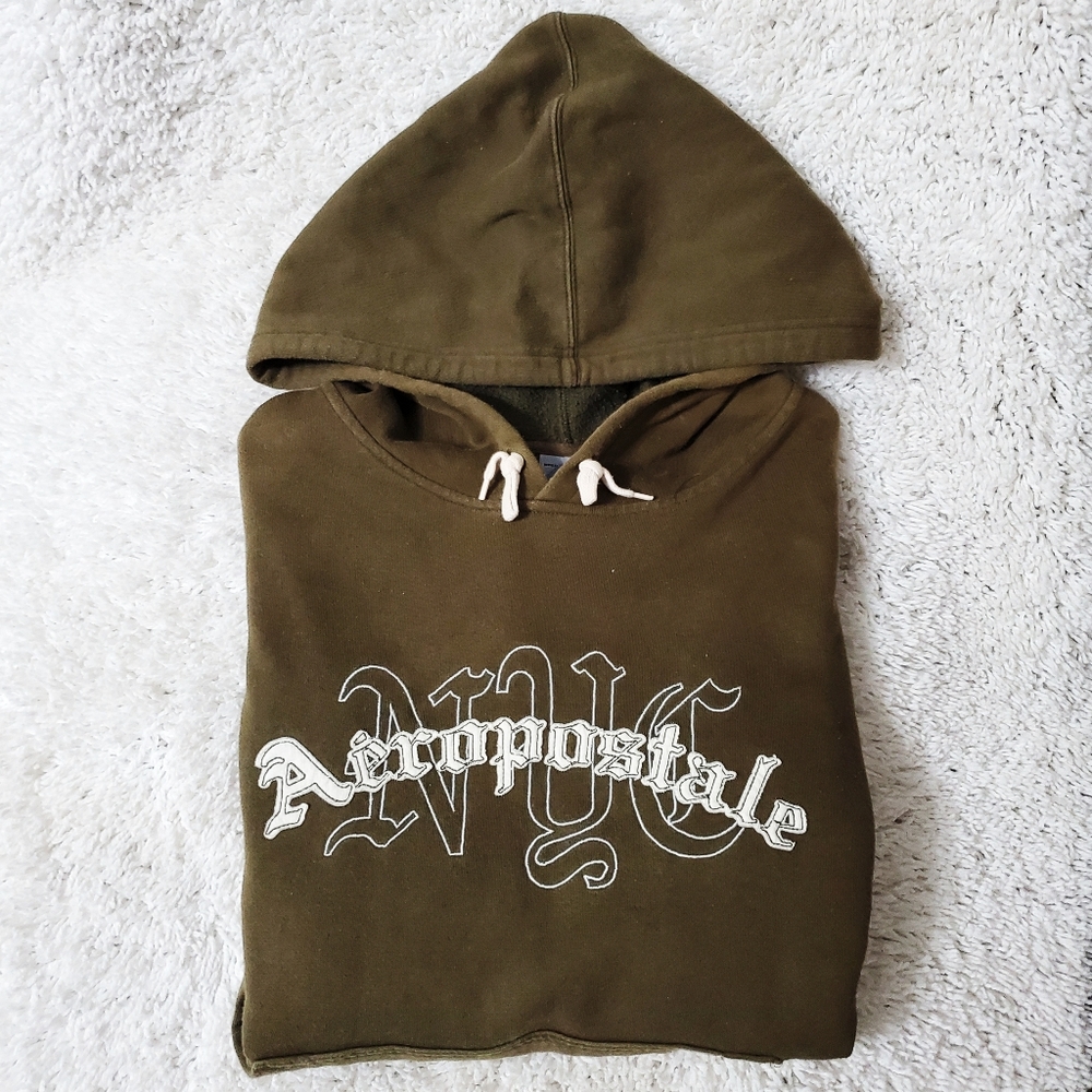 Army green Aero long sleeve hoodie 2000s /2010s